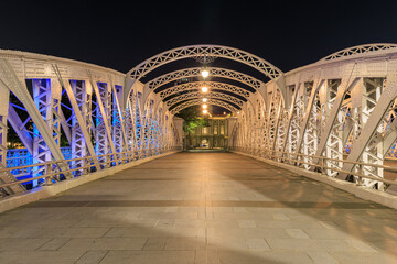 Anderson Bridge at night, Singapore