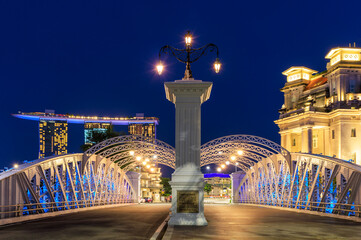 Anderson Bridge at night, Singapore