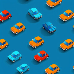 Fototapeta premium Colorful Painted Handdrawn Car Background