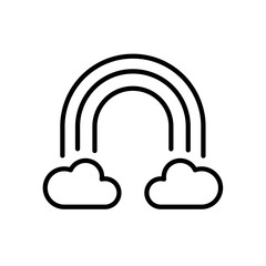 rainbow with clouds vector icon