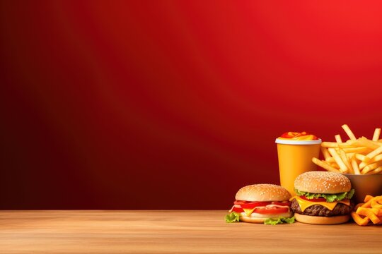 fast food restaurant background large copy space - stock picture backdrop