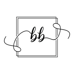 BB Initial handwriting minimalist logo Design