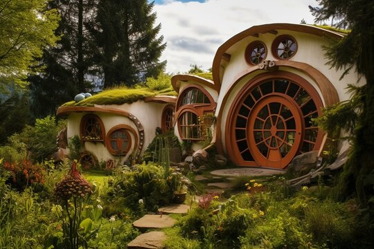 a mushroom-shaped hobbit house with a super adorable design. Generative AI