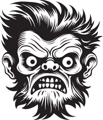Fanny Monster Head, Halloween Monster, Vector illustration, SVG	