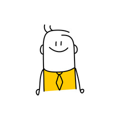 stick figures showing emotions with gestures. Doodle style. Vector illustration.