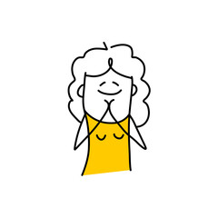 stick figures showing emotions with gestures. Doodle style. Vector illustration.