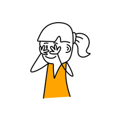 stick figures showing emotions with gestures. Doodle style. Vector illustration.