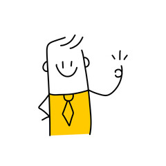 stick figures showing emotions with gestures. Doodle style. Vector illustration.