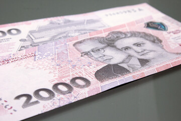 Argentine Money - Currency of Argentine, Pesos argentinos. Two thousand pesos bill.