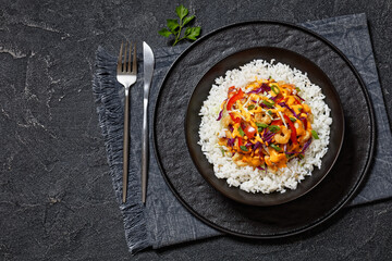 bang bang shrimp rice bowl with fresh veggies