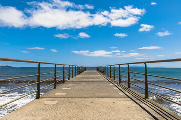 
bridge with viewpoint over the sea