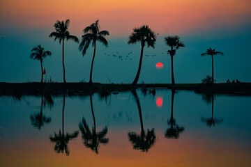 Fototapeta na wymiar landscape Late afternoon beauty of Bangladesh.