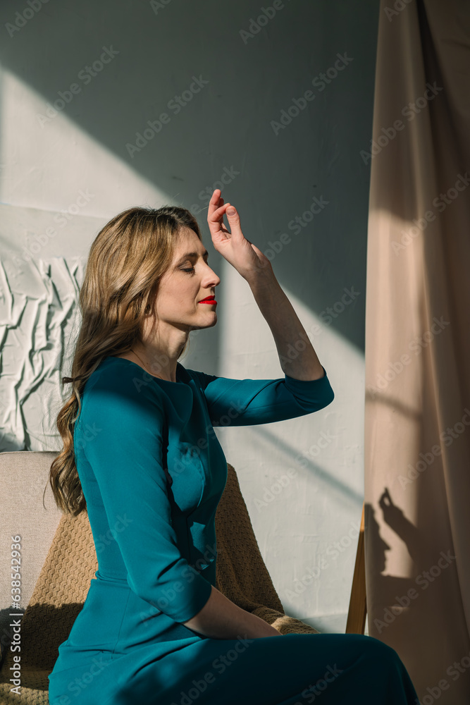 Poster portrait of beautiful woman in dress