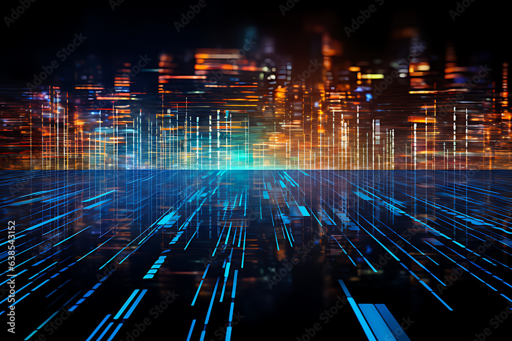 Wall mural abstract pattern from technology background