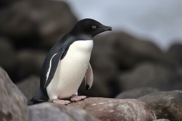 Adelie penguin, Pygoscelis adeliae. Generative AI