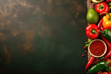 Mexican Food themed background large copy space - stock picture backdrop