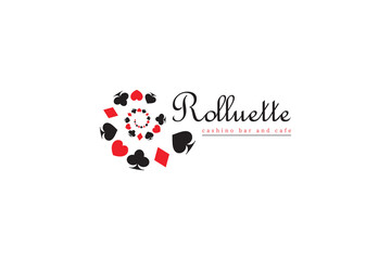 roulette logo icon flat design vector illustration. isolated white background.