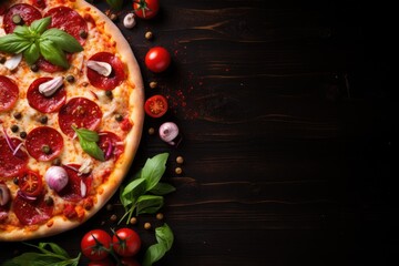 pizza background large copy space - stock picture backdrop