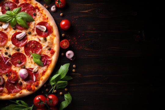 pizza background large copy space - stock picture backdrop