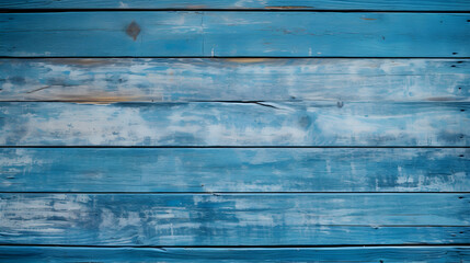 Obraz premium A weathered blue wooden plank background, evoking a rustic and vintage feel. Ideal for projects related to coastal themes, home decor, or retro design aesthetics.