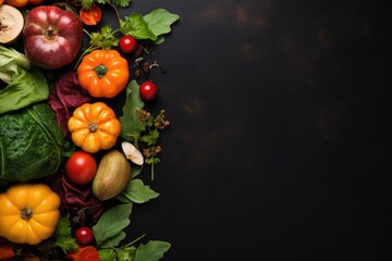 Salad themed background large copy space - stock picture backdrop