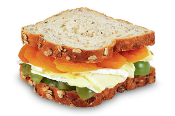 Sanduíche natural gourmet  em fundo branco