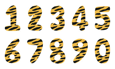 number tiger pattern paint drawing