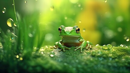 Frog in the blurry background