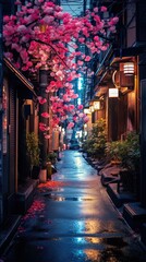 Fototapeta premium A good urban street in Japan at night
