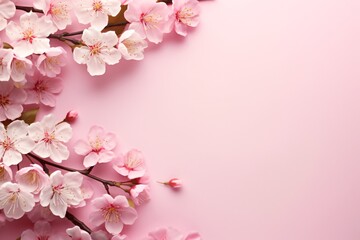 Naklejka na ściany i meble Cherry blossom theme background wallpaper design with copy space