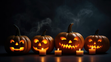 Scarry halloween Pumpkin on a spooky background