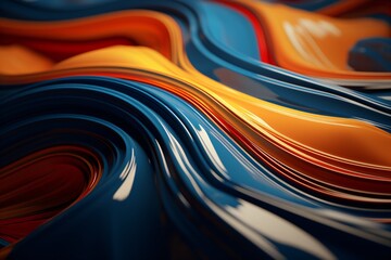 Colorful acrylic paint wallpaper design with an abstract waves theme