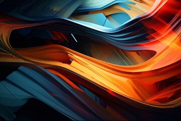 Colorful acrylic paint wallpaper design with an abstract waves theme
