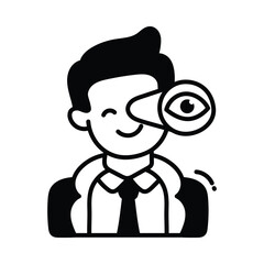 Vision doodle Icon Design illustration. Business Symbol on White background EPS 10 File