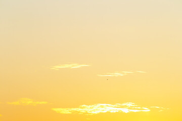 Bright sunset view with orange clouds fnd sky