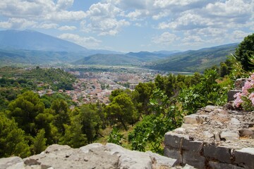 Fototapeta na wymiar Views of Berat from Berat Castle in Albania