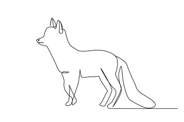 wolf fox animal line art full body length