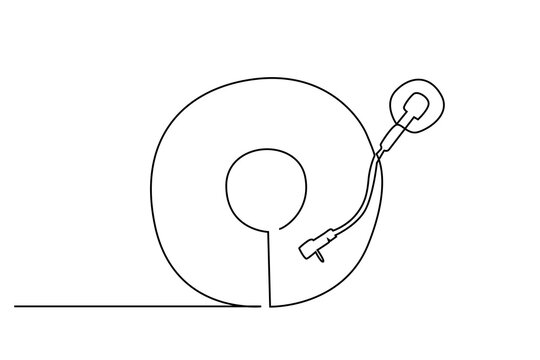 minimalist black turntable with microphone clip art preview