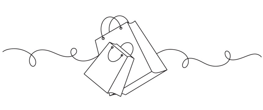 recommend clip art: Shopping bag line art vector illustration, black friday element design