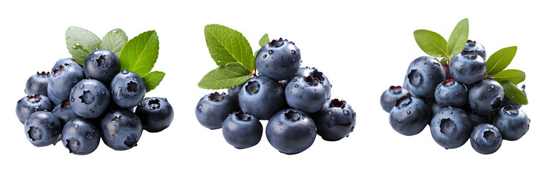 blueberries isolated on transparent background ,blueberry isolated cut out ,generative ai