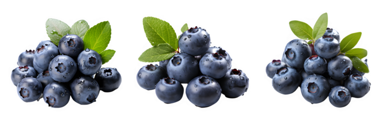 blueberries isolated on transparent background ,blueberry isolated cut out ,generative ai