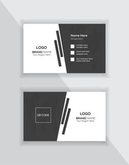 Present-time black and white business card design template