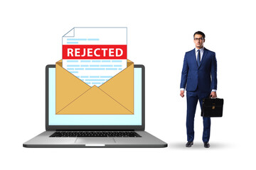 Man receiving rejection notice on his cv