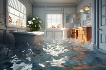 Flooded bathroom