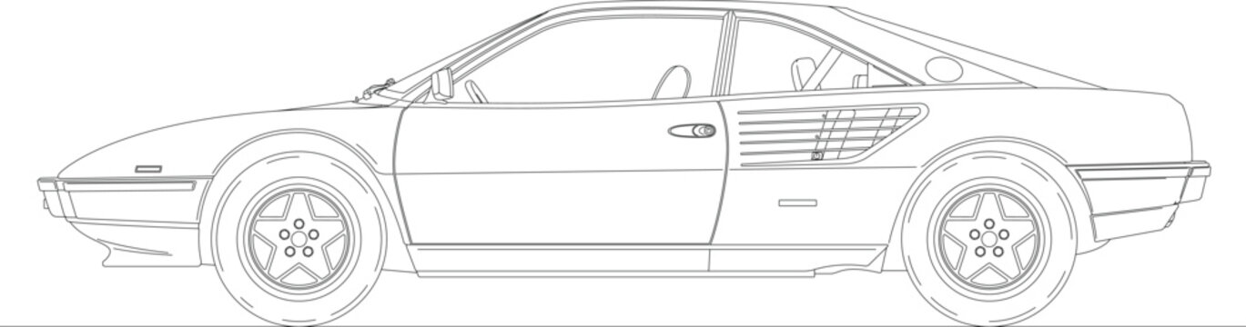 black and white sports car outline clip art preview
