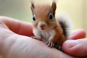 Foto op Canvas Cute baby squirrel © Veniamin Kraskov