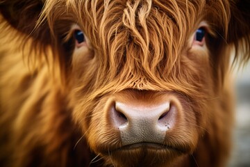 Close up of highland cattle - obrazy, fototapety, plakaty