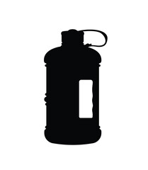 Plastic water bottle with handle silhouette, sport, fitness water bottle icon