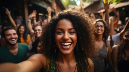 Abwaschbare Fototapete Brasilien Vibrant Brazilian Cultural Celebration: Diverse Faces Unite