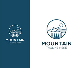Abstract mountain logo design vector illustration inspiration